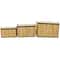 Light Brown Rattan Handmade Nesting Trunk Set of 3 25", 21", 18"